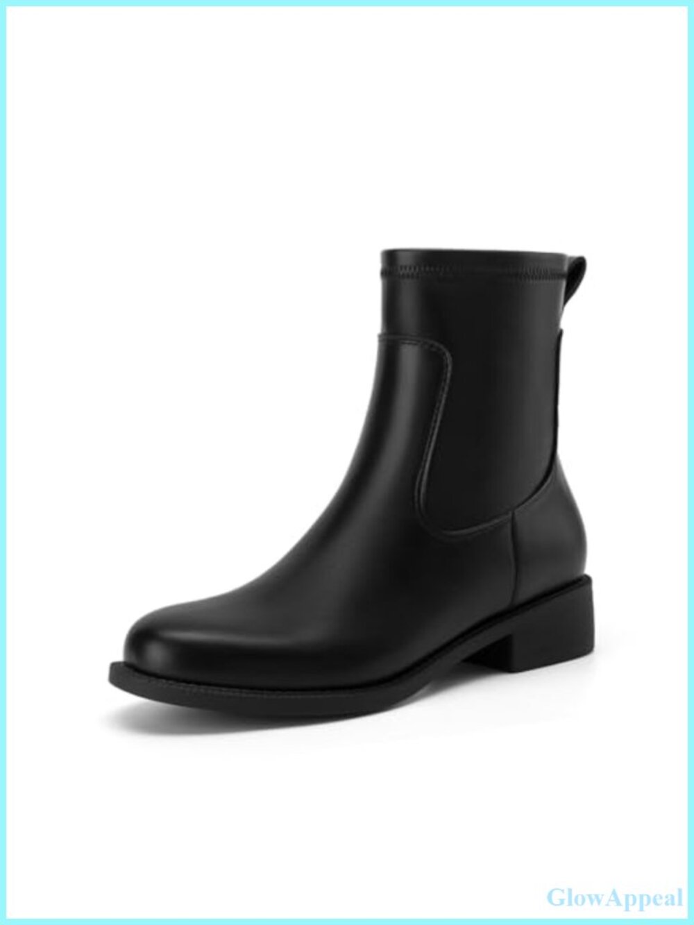 Women's Ankle Boots Chunky Low Heel Round Toe Side Zipper Chelsea Boots